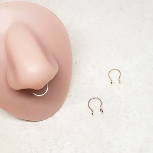 Silver Yellow Gold Rose Gold Fake Nose Clicker, Nose Septum